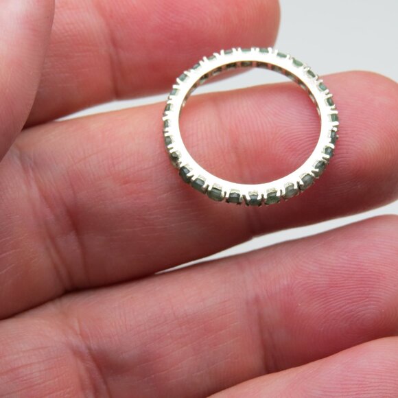 Genuine Emerald *925 Sterling Silver Ring - Picture 3 of 9